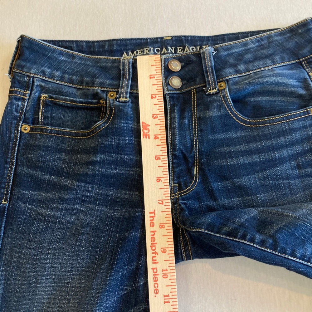 American Eagle Artist Crop Jeans Womens 6 Dark Wash Super Stretch 23 Inseam - Picture 8 of 15